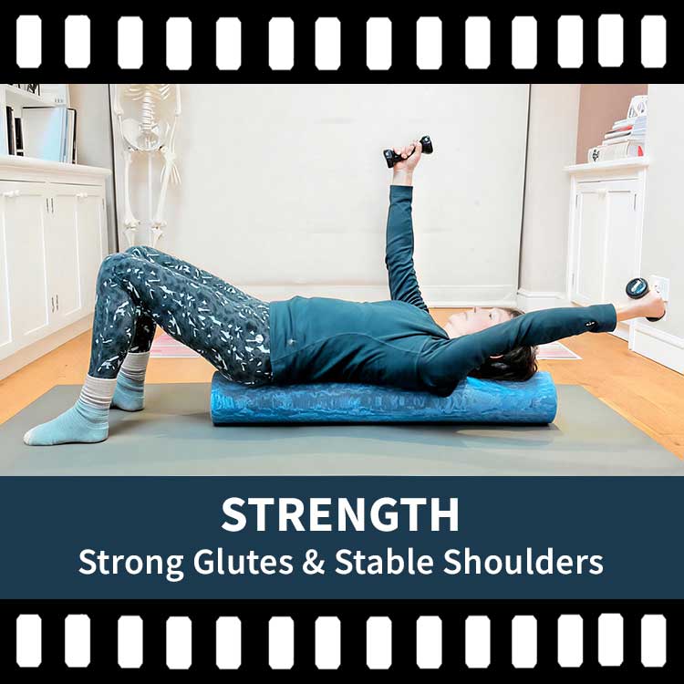 Strong Glutes, Stable Shoulders, Strength for Yoga, Yoga Video, Yoga Recording, Scaravelli Inspired Yoga, Somatic Yoga, Hatha Yoga, Yoga at Any Age
